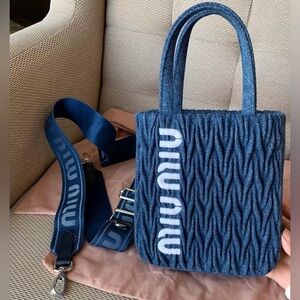 Miu Miu Denim Matelasse Bag